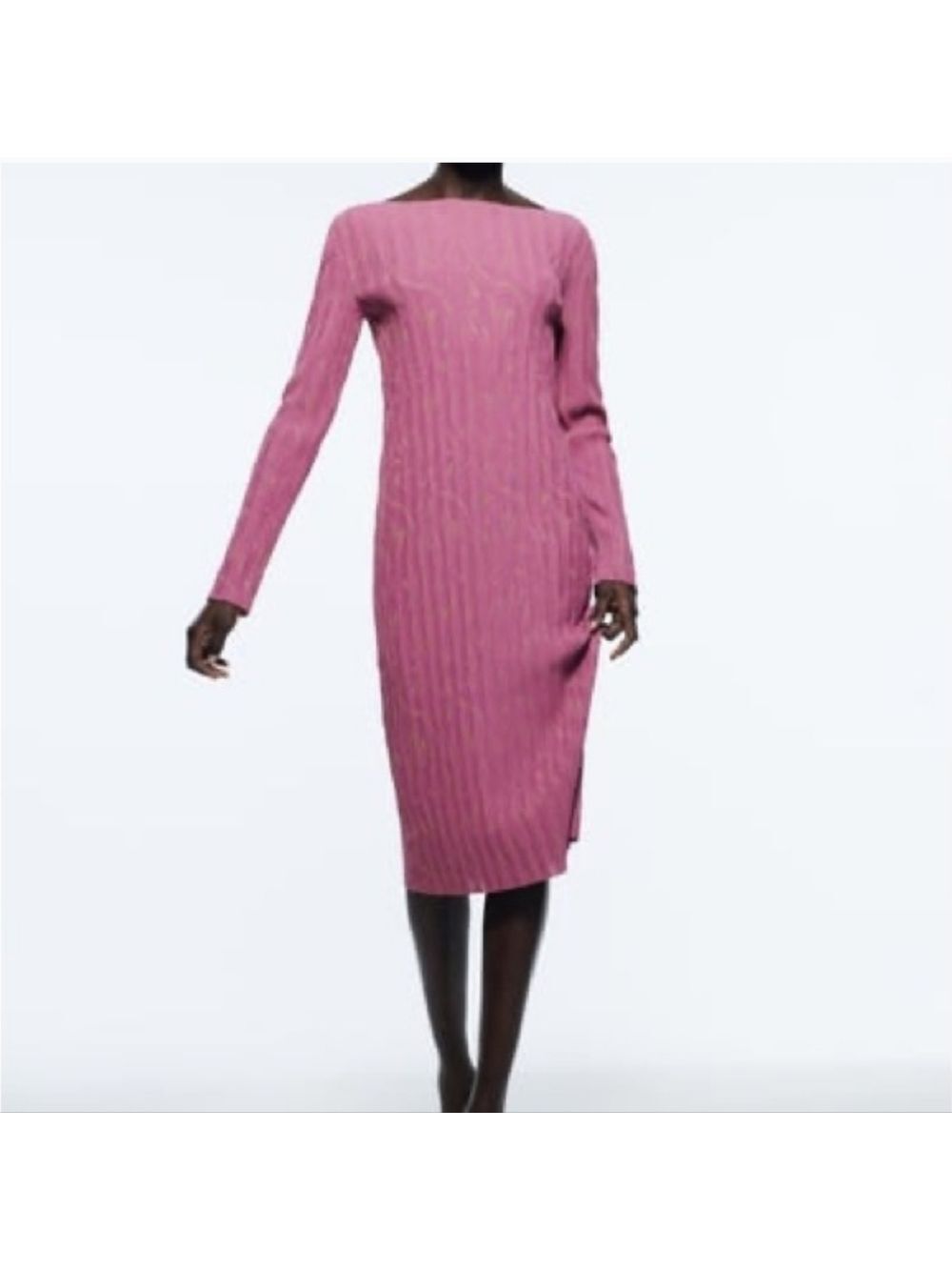 Elegant Pink Long Sleeve Dress